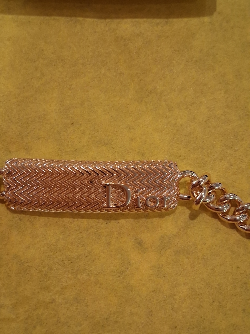 Dior GWP  Womens Gold Tone Chain ID Bracelet. Beautiful New